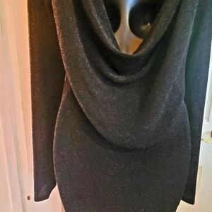 Black sparkly low back sexy dress